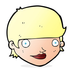 cartoon happy female face