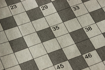 Background of the pages of the magazine with the crossword puzzle. Close up