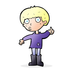 cartoon boy asking question