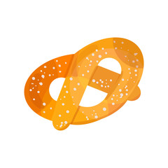Pretzel on a white background. Vector illustration of baking. Isolated vector illustration on white background