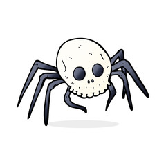 cartoon spooky halloween skull spider