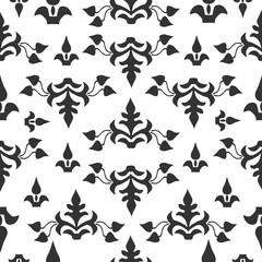 decorative seamless vector black-and-white texture
