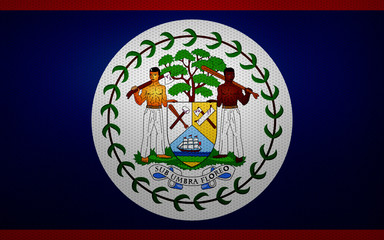 Closeup of Belize flag
