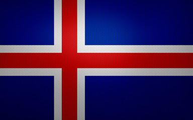 Closeup of Iceland flag