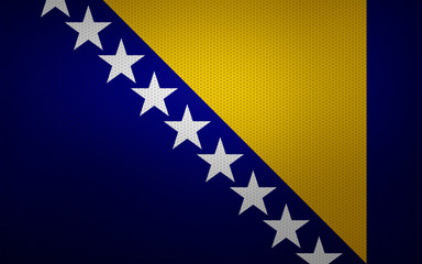 Closeup of Bosnia and Herzegovina flag