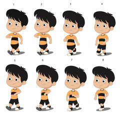 kid walkcycle animation.vector and illustration