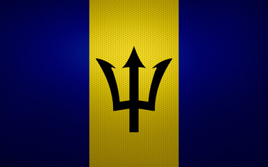 Closeup of Barbados flag