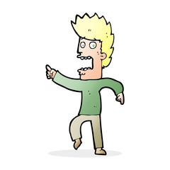 cartoon terrified man