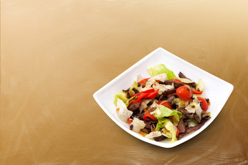 Salad of meat with vegetables