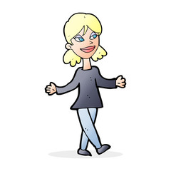 cartoon woman with no worries