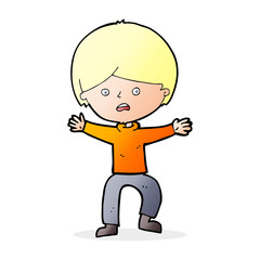 cartoon boy panicking
