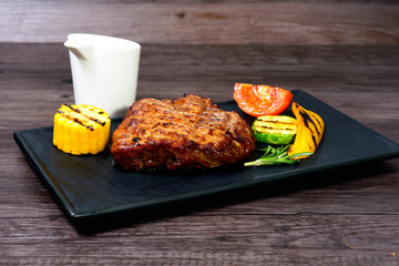 pork steak with vegetables