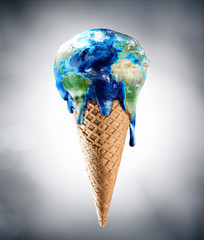 Ice Cream World - Climate Change Concept
 - obrazy, fototapety, plakaty