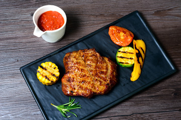 pork steak with vegetables