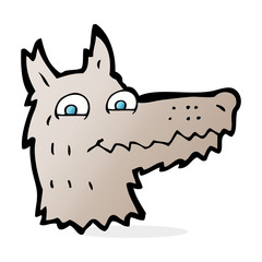 cartoon wolf head