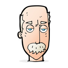 cartoon bored old man