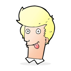 cartoon man with tongue hanging out