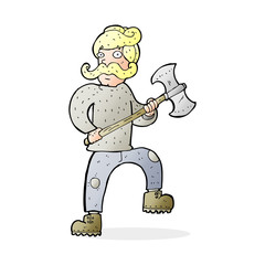 cartoon man with axe