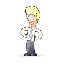 cartoon happy man