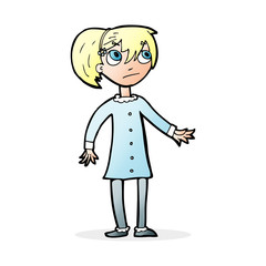 cartoon worried girl