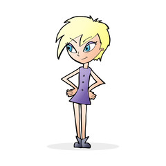 cartoon girl with hands on hips