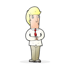 cartoon nervous man