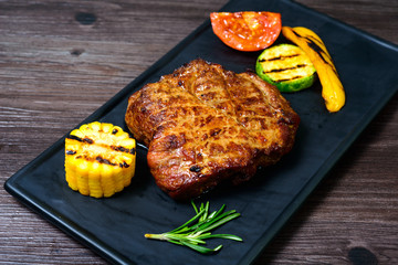 pork steak with vegetables