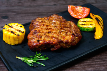 pork steak with vegetables