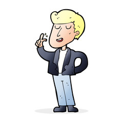 cartoon cool guy snapping fingers
