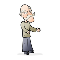 cartoon old man with mustache