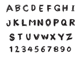 hand draw font, vector
