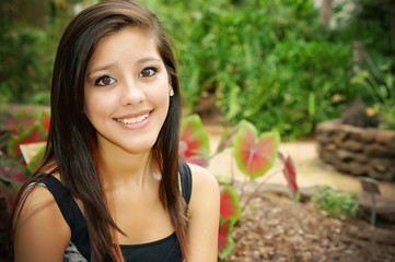 Young beautiful girl outdoor portrait close up