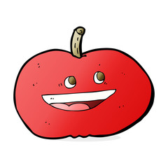 Obraz premium cartoon happy apple