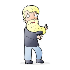 cartoon excited bearded man
