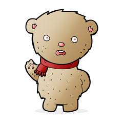 Obraz na płótnie Canvas cartoon teddy bear wearing scarf