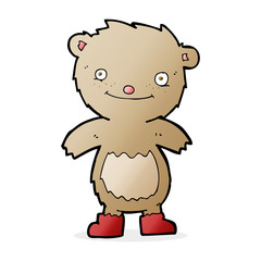 cartoon teddy bear wearing boots