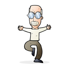 cartoon old man wearing big glasses
