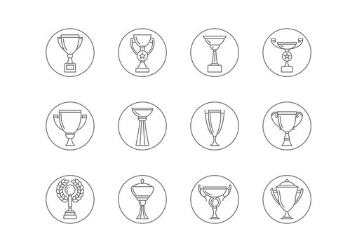 Trophy icons. Winner cup