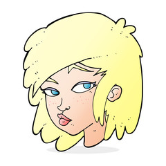 cartoon curious woman