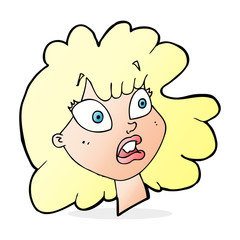 cartoon shocked female face