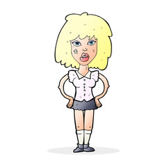 cartoon woman been in fight