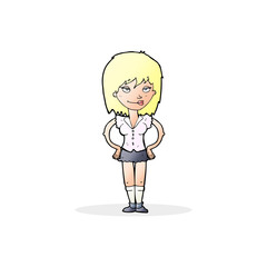 cartoon woman with hands on hips