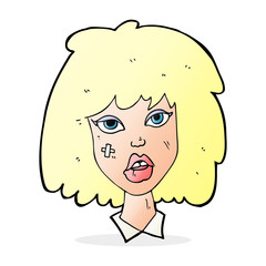 cartoon woman with bruised face