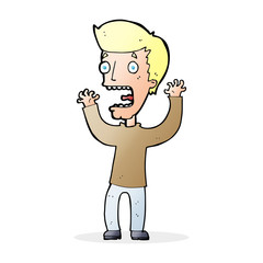 cartoon frightened man