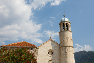 Obraz premium Church on island in Kotor Bay.