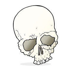 cartoon spooky old skull