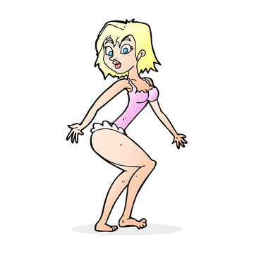 cartoon woman in lingerie