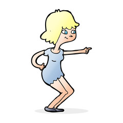 cartoon girl pointing