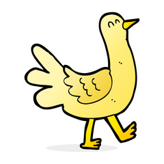 cartoon walking bird