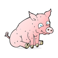 cartoon happy pig